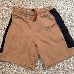 Zara Tan and Black Athletic Shorts